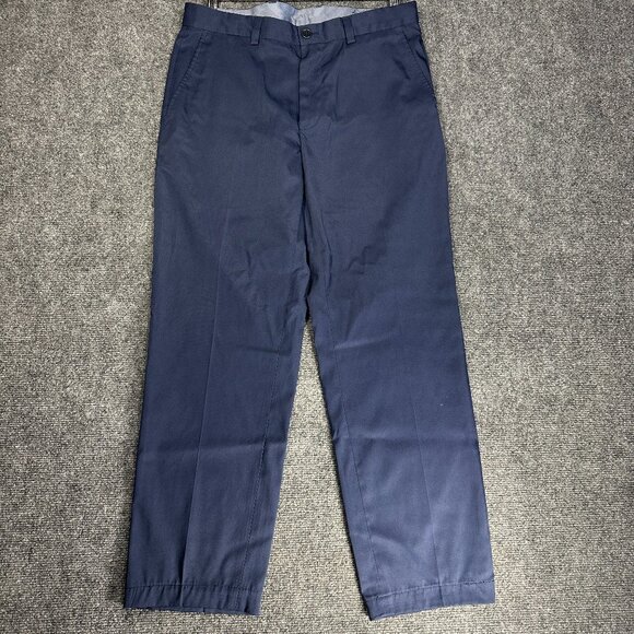 Brooks Brothers Dress Pants Mens 33 Blue Stretch Pockets Flat Front Straight - Picture 1 of 9